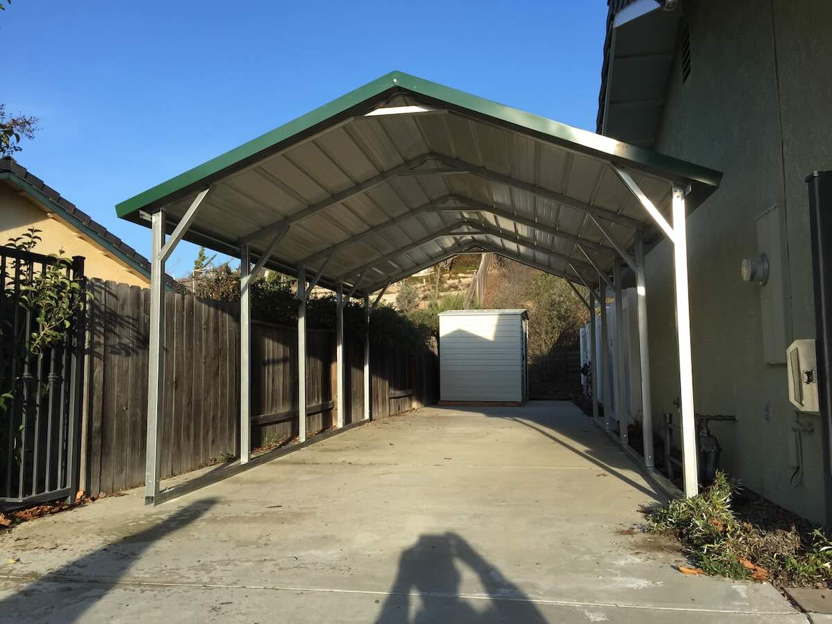 Horizontal A-Frame Carports in Northern California