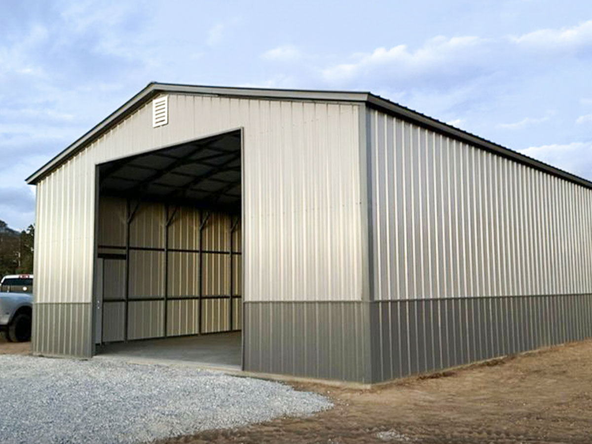 Gray garage with wainscot gallery view two