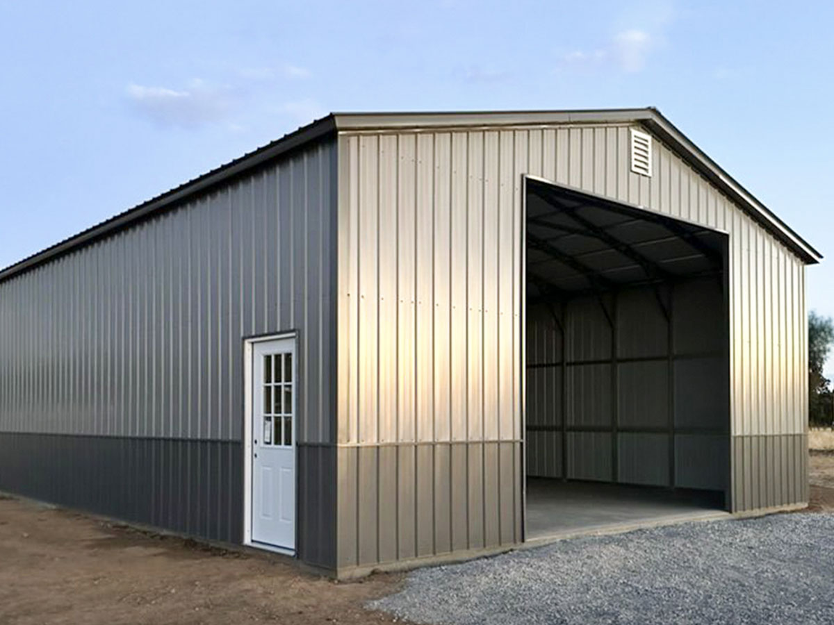 Gray garage with wainscot gallery view three