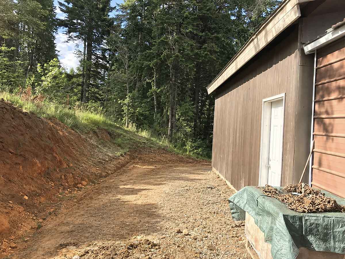 Open property area before a lean-to structure is installed