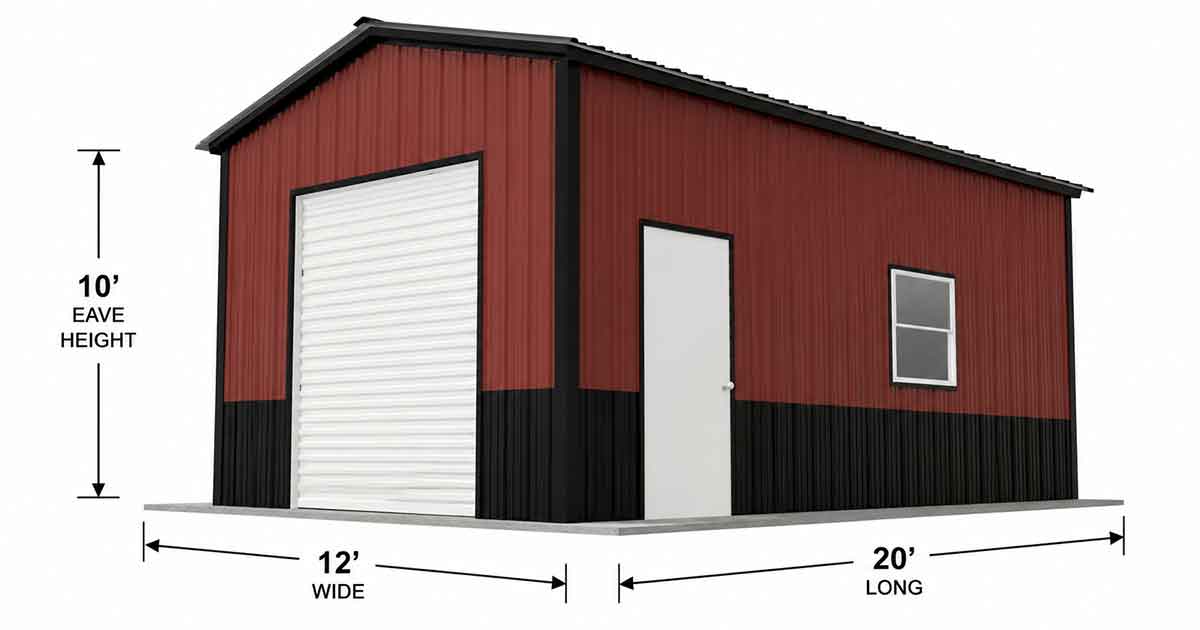 12 x 20 x 10 Vertical Roof Garage