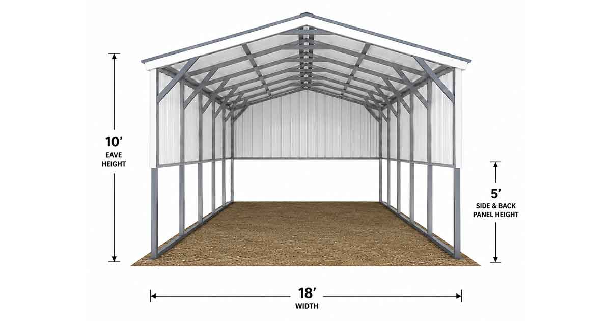 18x24 Vertical Roof Carport