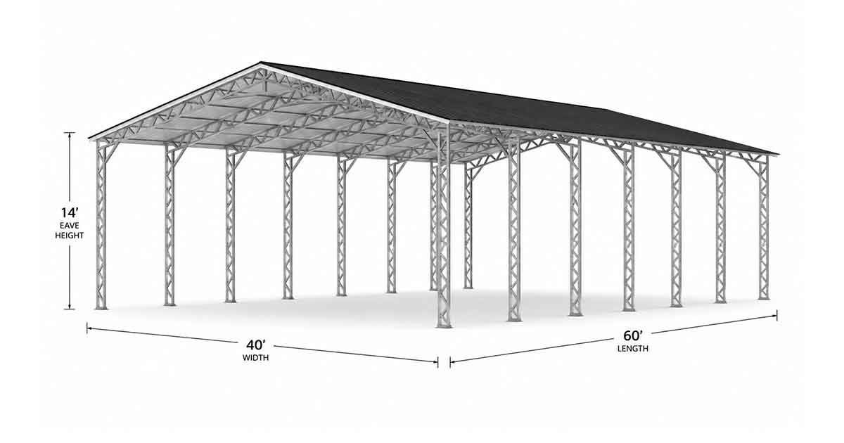 Wide span metal building product example
