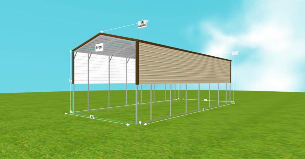 Metal RV Carports for Campers and Motorhomes side view