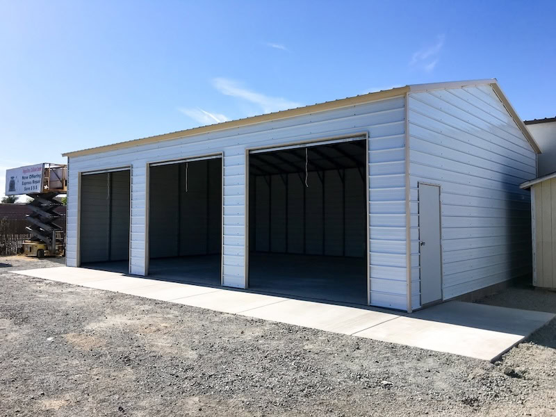 3 car garage white man door