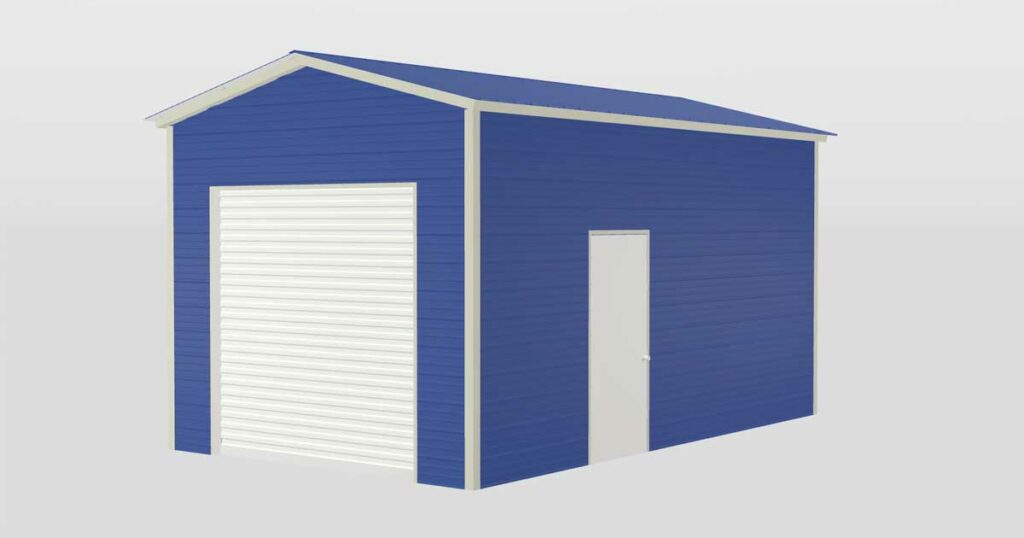 12 x 20 x 10 Enclosed Garage Royal Blue