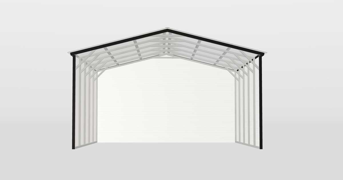 20 x 20 x 10 Double-Car Carport - Custom Metal Carports And Garages