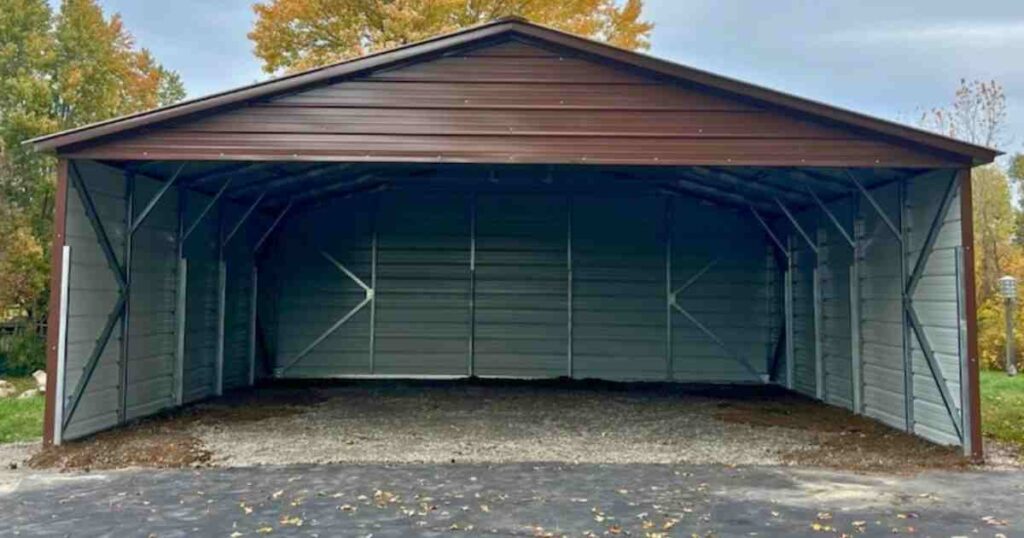 gutters on a metal carport