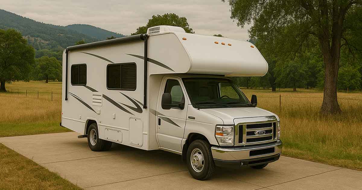 rv parked on a driveway
