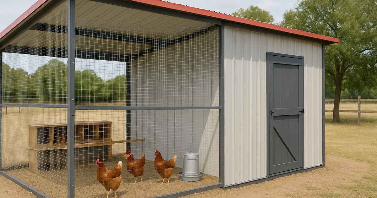 chicken coop leanto single slope